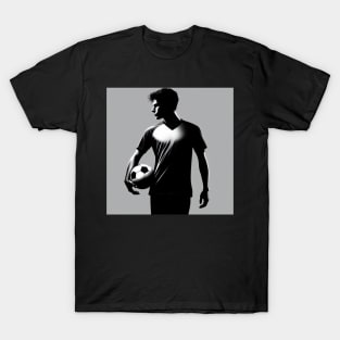 Soccer Player Standing with Ball T-Shirt